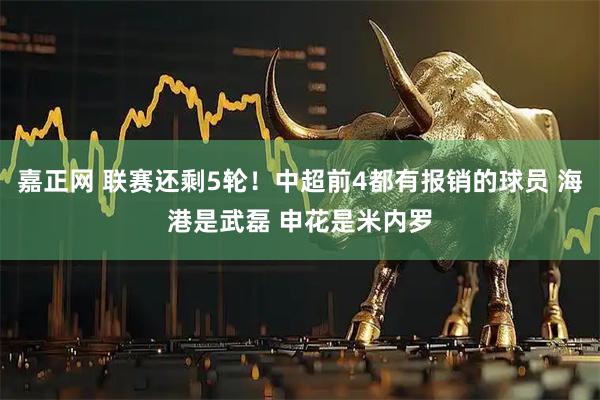 嘉正网 联赛还剩5轮！中超前4都有报销的球员 海港是武磊 申花是米内罗