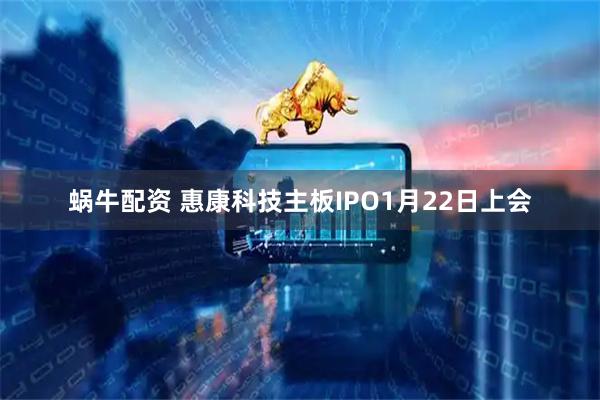 蜗牛配资 惠康科技主板IPO1月22日上会